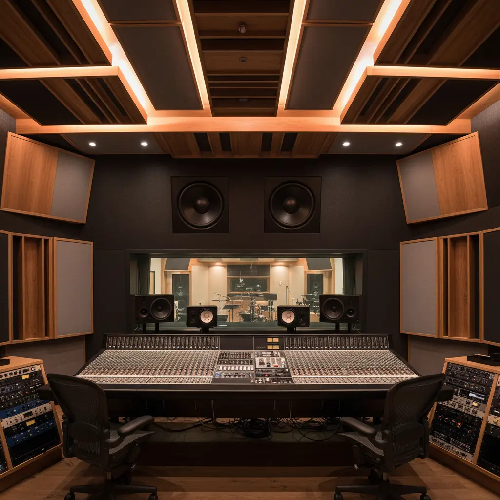 Modern audio recording studio control room in Doha